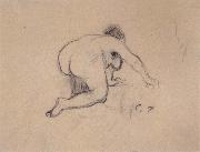 Woman keeling, Camille Pissarro
